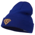 thumbnail image 2 of Gold Diamond Embroidered Long Cuff Beanie - Royal OSFM, 2 of 5