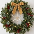 thumbnail image 6 of Snowflake Beads Christmas Ornaments for Tree Wreath Mantel Fireplace Home Holiday Party Hanging Decor, 5.9in Plastic Metal Pendant for Winter Window Garland Festive Decor, Christmas Wreath, Gold, 6 of 6