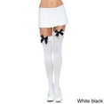 Black and White Stockings with Ruffle and Bow 6262LEG_BW Black/White