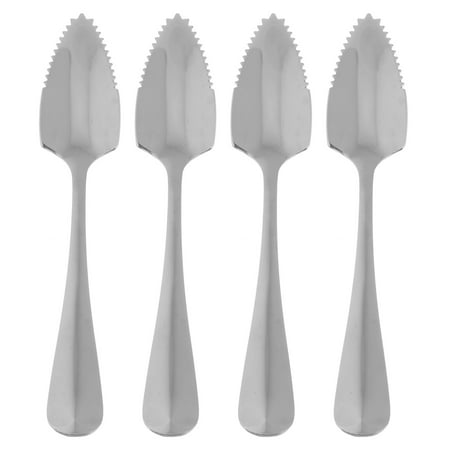 

Senikei 4pcs Stainless Steel Fruit Spoons with Serrated Coffee Stirring Scoop Long Handle Spoon for Grapefruit Dessert Ice Cream