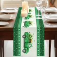 thumbnail image 3 of Table Runners 90 Inches Long Dress Scarves, Saint Patrick's Day Farmhouse Coffee/Dining/Kitchen Table Runner for Living Room, Luck Leaves Car Green Buffalo Plaid 13x90 Inch, 3 of 9