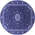 thumbnail image 1 of Ahgly Company Machine Washable Indoor Round Medallion Blue Traditional Area Rugs, 6' Round, 1 of 4