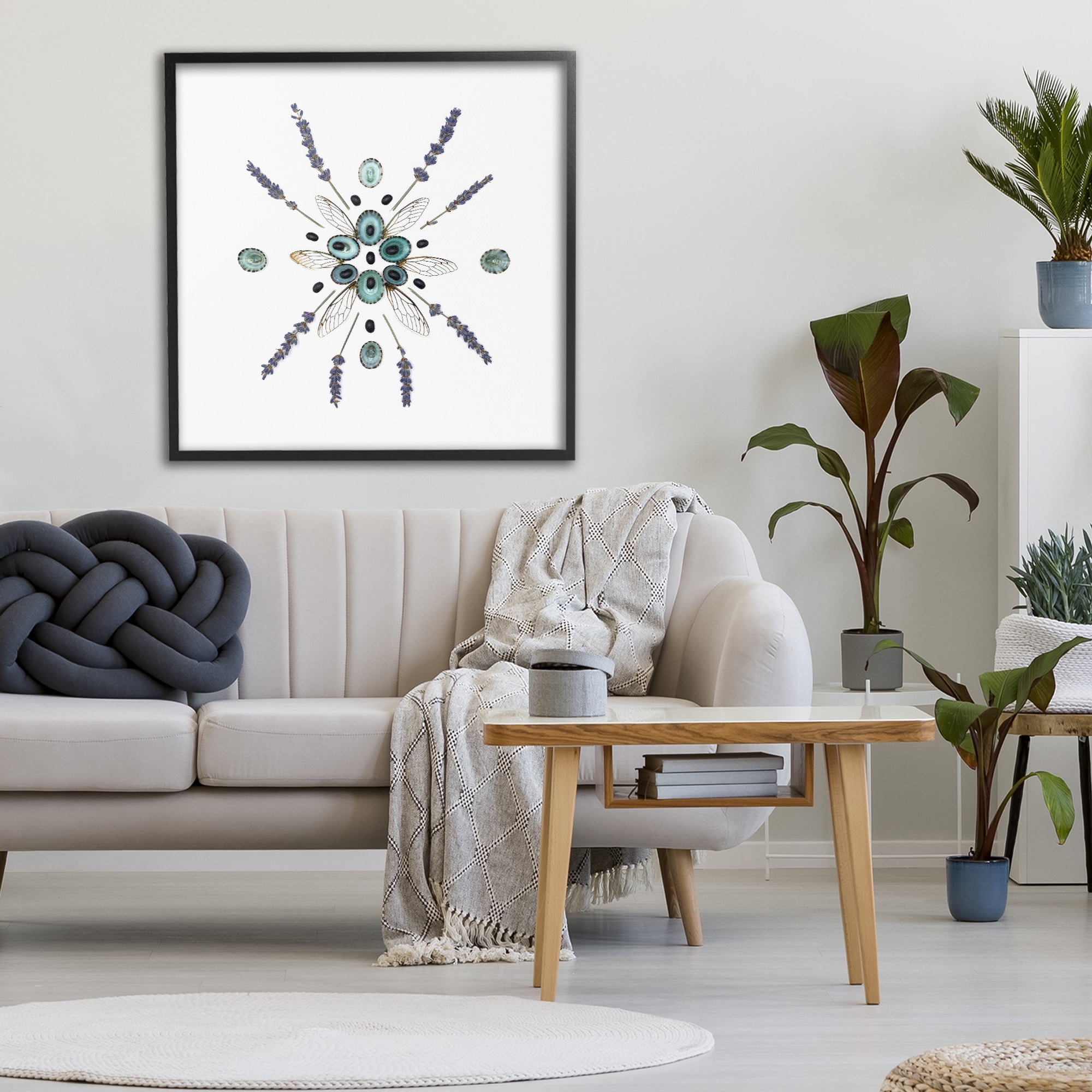 Stupell Industries Lavender & Delicate Wings Black Framed Giclee Art, design by Beth Adoette