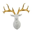 thumbnail image 2 of kowaku Deer Head Wall Sculpture Resin Deer Head Sculpture ,Collectible, Crafts Artwork,Deer Head Wall Decor for Living Room Office white gold angle, 2 of 9