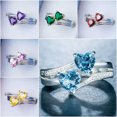 thumbnail image 2 of K-KED Elegant 925 Silver Delicate Jewelry Gift Ring Women Cubic Zirconia Wedding Rings Sz 6-10-9-#7, 2 of 8