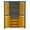 Yellow, variant on Durham 3501-BDLP-102-3S-95 14 Gauge Flush Door Style Lockable Cabinet with 102 Yellow Hook on Bins & 3 Adjustable Shelves, Gray - 36 in.
