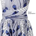 thumbnail image 4 of Vestido africano sexy para mujer Vestido largo maxi Vestido con cuello en V Vestido de varias vías Vestido plisado Estampado floral - Blanco Adepaton  BST3005875-3, 4 of 6