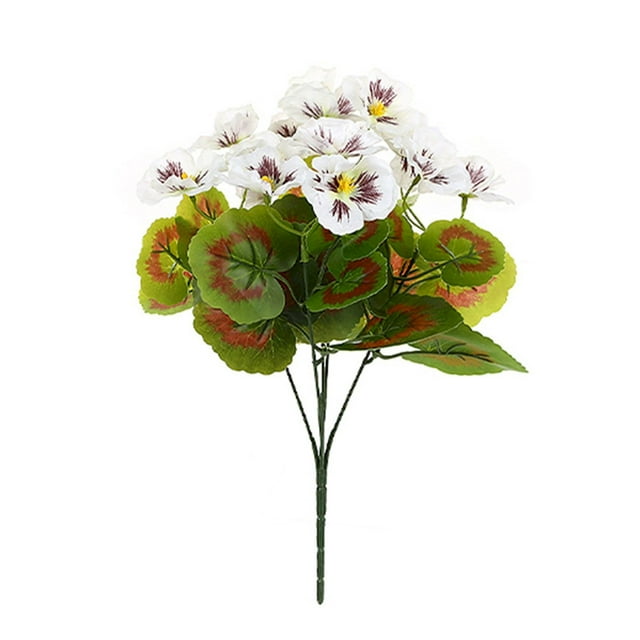 Décoration Maison Moderne, Fleurs Artificielles Pensée Extérieures Fleurs de Printemps Plantes Sauvages Fausses Impatientes Rouges pour Fenêtre Boîte Mariage Extérieur Jardin Porche Décor