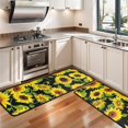 thumbnail image 3 of Kitchen Rugs Sets Of 2,Black Green Leaf Sunflower Pattern Anti Fatigue Kitchen Mat Rugs Non Slip Washable,Decorative Kitchen Floor Mats for Kitchen,Sink,Laundry,17"x47"+17"x47", 3 of 5