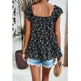 thumbnail image 4 of Womens Summer Tunic Tops Casual Dressy Blouse Loose Fit Short Sleeve T Shirts Black S, 4 of 10