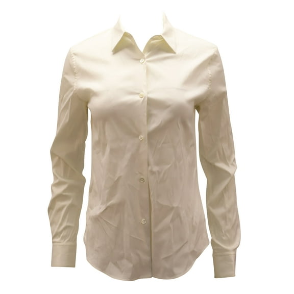 Pre-Owned Theory Button Down Shirt in White Cotton