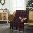 thumbnail image 3 of VHC Brands Christmas Decorations for Living Room Couch Sofa Bedding Cumberland Red Black Plaid Woven Throw 50x60, 3 of 5
