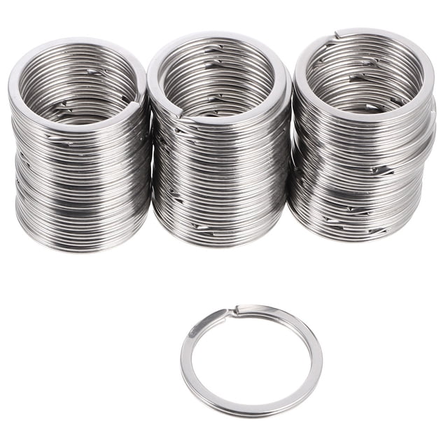 50 Uds. De llaveros de Metal, llavero plano dividido, anillos DIY, llaveros de Metal planos divididos, anillos, llaveros