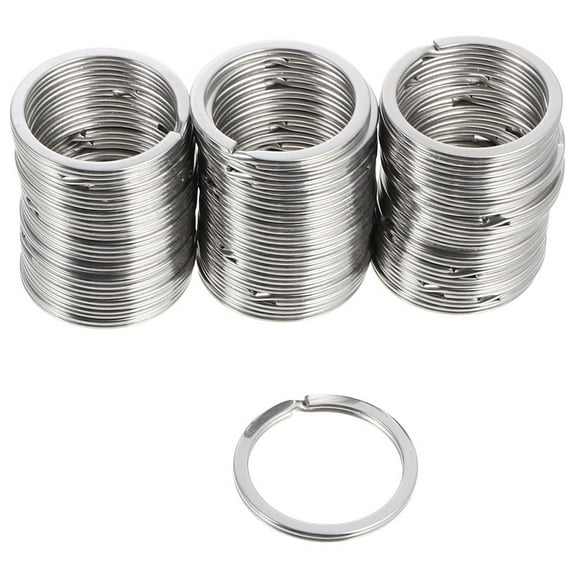 50 Uds. De llaveros de Metal, llavero plano dividido, anillos DIY, llaveros de Metal planos divididos, anillos, llaveros