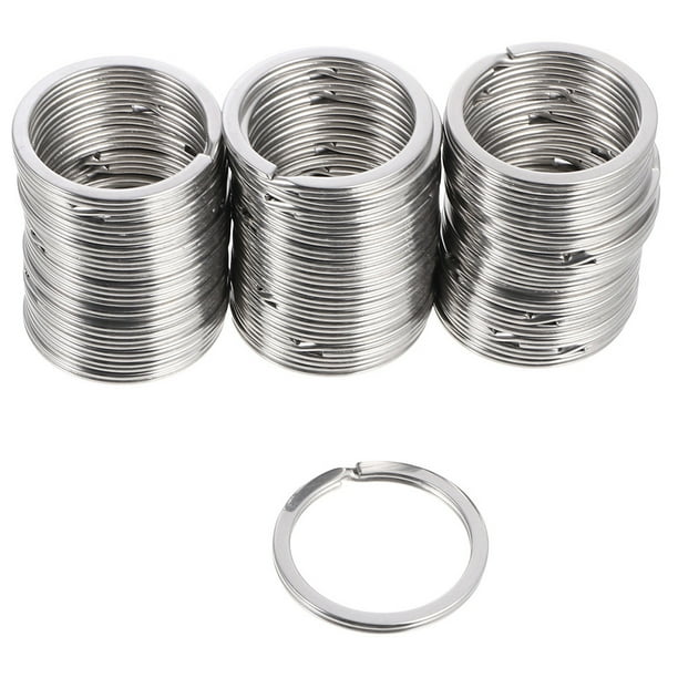 50 Uds. De llaveros de Metal, llavero plano dividido, anillos DIY, llaveros de Metal planos divididos, anillos, llaveros