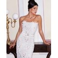 thumbnail image 3 of Vestido Bella Barnett con vendaje midi vintage de encaje blanco para mujer, 3 of 5