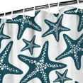 thumbnail image 3 of Starfish by the Sea Curtain 72x84 Inches, Waterproof Pongee Polyester Fabric with 12 Hooks, Long Beach Bathroom Curtain for Coastal Cottage or Nautical Decor, 3 of 5