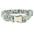 thumbnail image 1 of Collar para perros Dinheiro con hebilla de metal, collar ajustable con estampado floral Paisley verde, 1 of 5