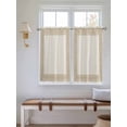 thumbnail image 5 of Beige Geometric Tier Curtains 45 Inches Long, Brown Greek Key Design Burlap Modern Art Window Treatment Curtain Drapes, Window Half Privacy Curtains for Bedroom Bathroom, 42"x45", 2 Panels, 5 of 7