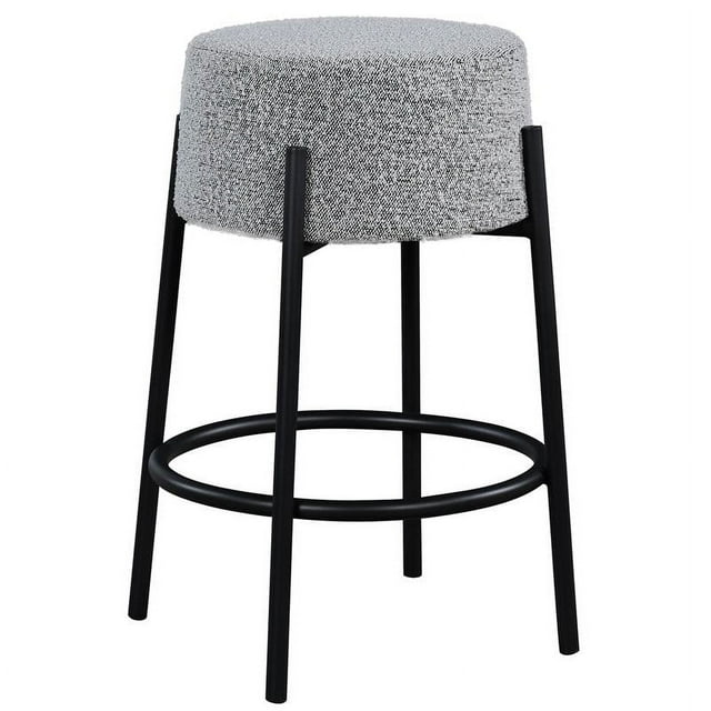 Meridian Furniture Avalon Grey Boucle Fabric Counter Stool
