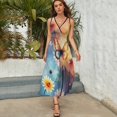 thumbnail image 5 of Vestido Largo Sin Mangas Para Mujer, Watercolor Dandelion Traje Informal Para Cumpleaños, Verano, 5 of 5