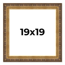 19x19 Frame Vintage Gold Solid Wood Picture Frame | 2.5 Inch Moulding Width | Ornate Bronze Museo