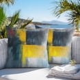 thumbnail image 4 of Abstract Color Block Outdoor Pillow Covers Pack of 2 Yellow Block Gradient Black Waterproof Throw Pillow Covers Decorative Cushion Cases for Patio Garden Tent Balcony Couch 20x20 inch, 4 of 8