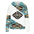 thumbnail image 4 of Western Aztec Hoodies for Women Pullover Casual Vintage Ethnic Geometric Print Long Sleeve Loose Hooded Sweatshirt Tops, 4 of 5
