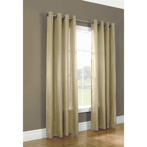 Rhythm Lined Grommet Curtain Panel 54" x 63" in Mushroom