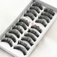 thumbnail image 4 of Long Women's Thick Pairs Natural Eyelashes Handmade 10 False Eyelashes Eyelashes, 4 of 5