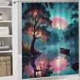 thumbnail image 4 of Fantasy Ship Print Shower Curtain Set 4-Set Magical Night Scene Moonlight Bathroom Decor Set U-Mat ,Toilet Cover Mat ,Includes Floor Mat ,Shower Curtain with 12 Hooks,72inx72in, 4 of 7