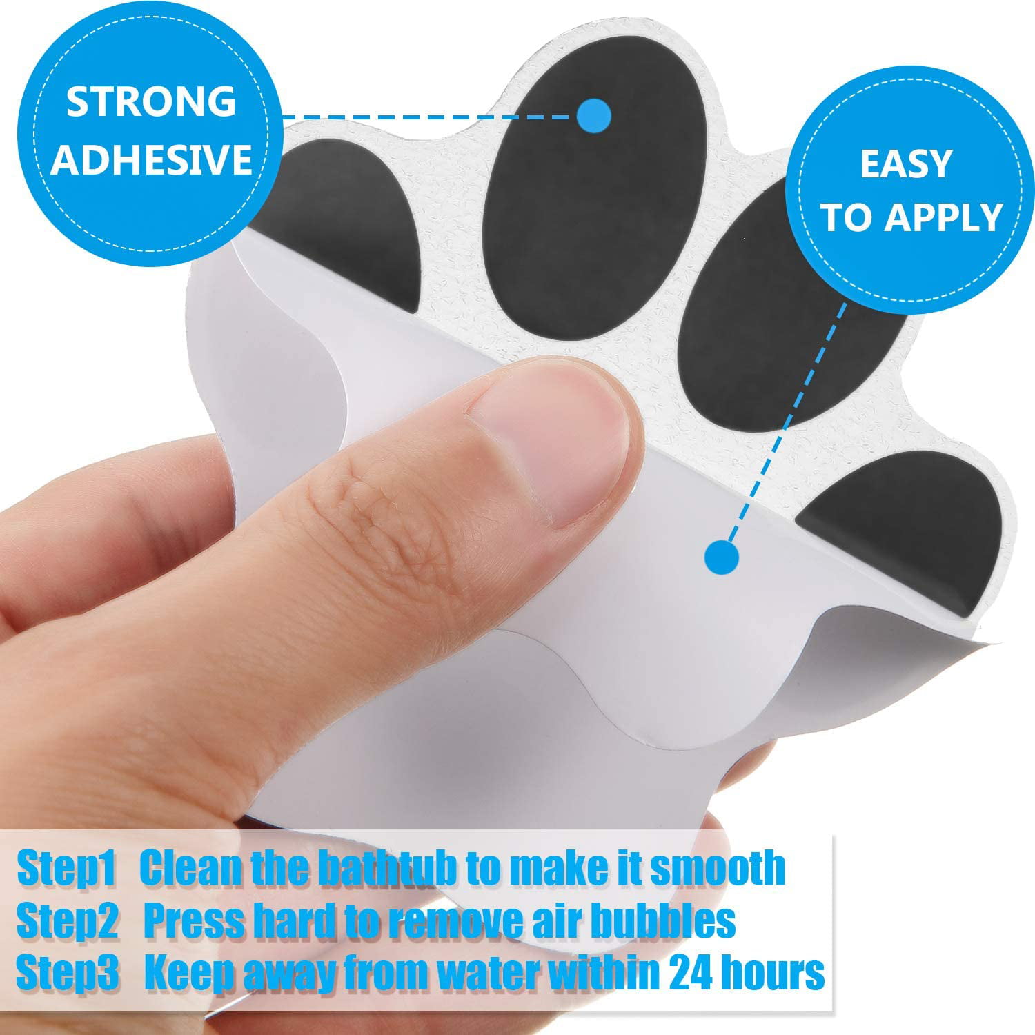 10 Pack Adhesive Paw Print Bath Treads Non Slip Bathtub Stickers Strong 
