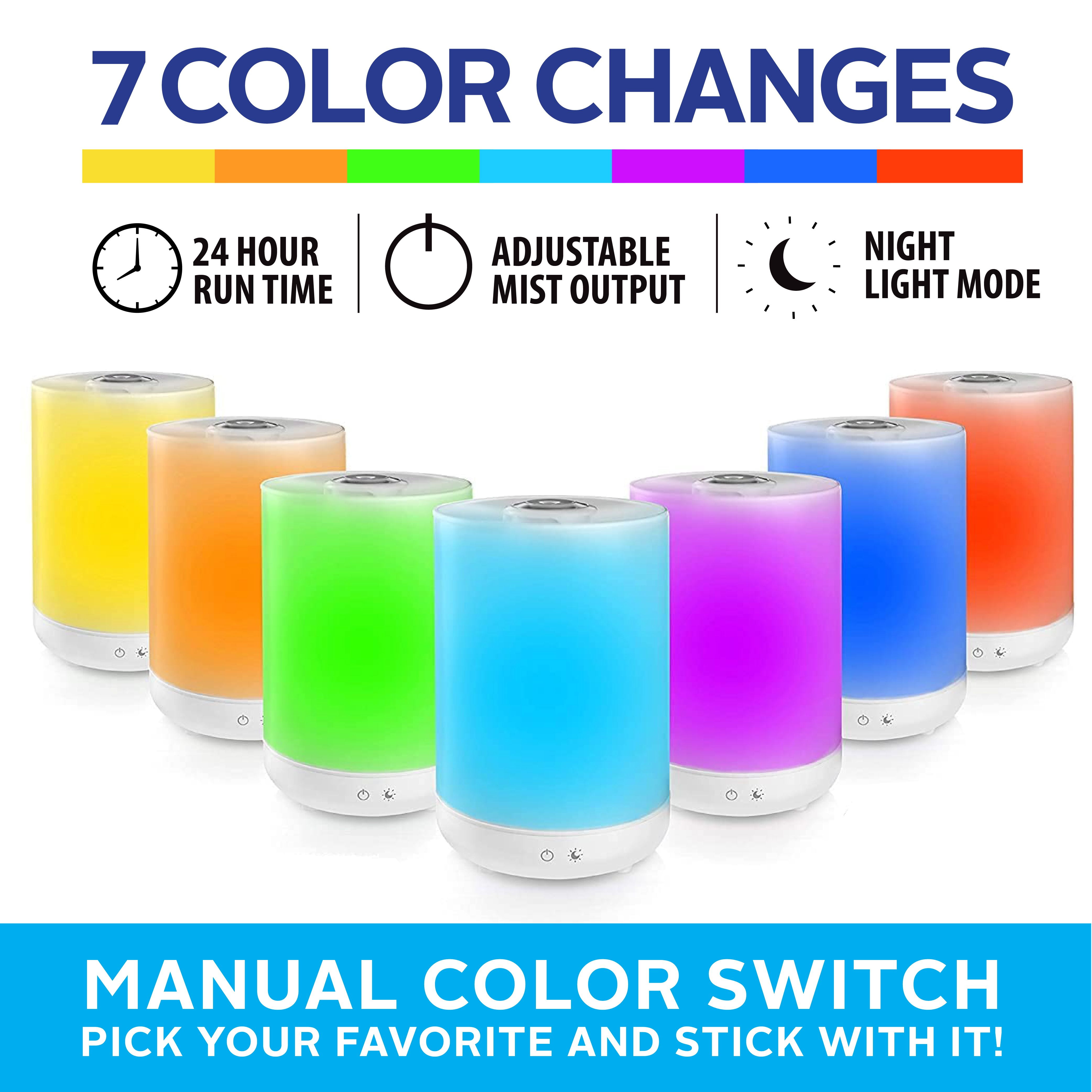 Top Fill Humidifier Ultrasonic Aroma Diffusing Color Changing Humidifier Bell + Howell, 7 Color Night Light-As Seen on TV