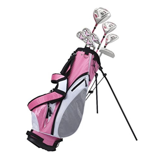 premium ladies golf club set pink, right handed and left handed, sizes