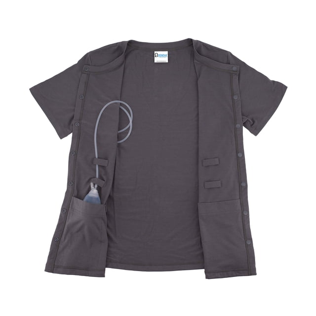 RENOVA MEDICAL WEAR T-Shirt de Récupération Post-Mastectomie (Gris, Très Grand)