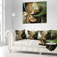 thumbnail image 3 of Designart Orange and Green Large Fractal Flower - Floral Throw Pillow - 18x18, 3 of 5