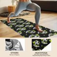 thumbnail image 4 of Black Soccer Balls with Green Elements Pattern Hot Yoga Mat Towel Non Slip for Hot Yoga - Quick-Drying Yoga Mat Cover with 4 Corner Pockets with Travel Bag - Hot Yoga Towel Non Slip 70"x26", 4 of 6