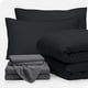thumbnail image 1 of Juego de Cama Bare Home de 7 Piezas en una Bolsa Tamaño Queen Color Negro con Juego de Sábanas Grises, 1 of 7