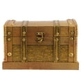 thumbnail image 1 of Retro Wooden Pirate Treasure Chest Box Jewelry Storage Organizer Trinket Keepsake Treasure Case Decor Without Lock Size S, 1 of 8
