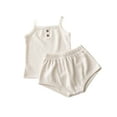 thumbnail image 2 of Zpanxa Girls Outfits Solid Color Knit Tank Top with Pants 2 Piece Casual Wear Set 2-3 Years, 2 of 5