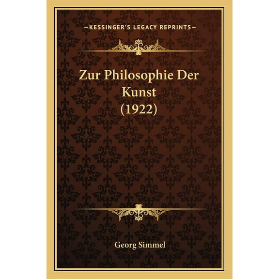 Zur Philosophie Der Kunst (1922) (Paperback)