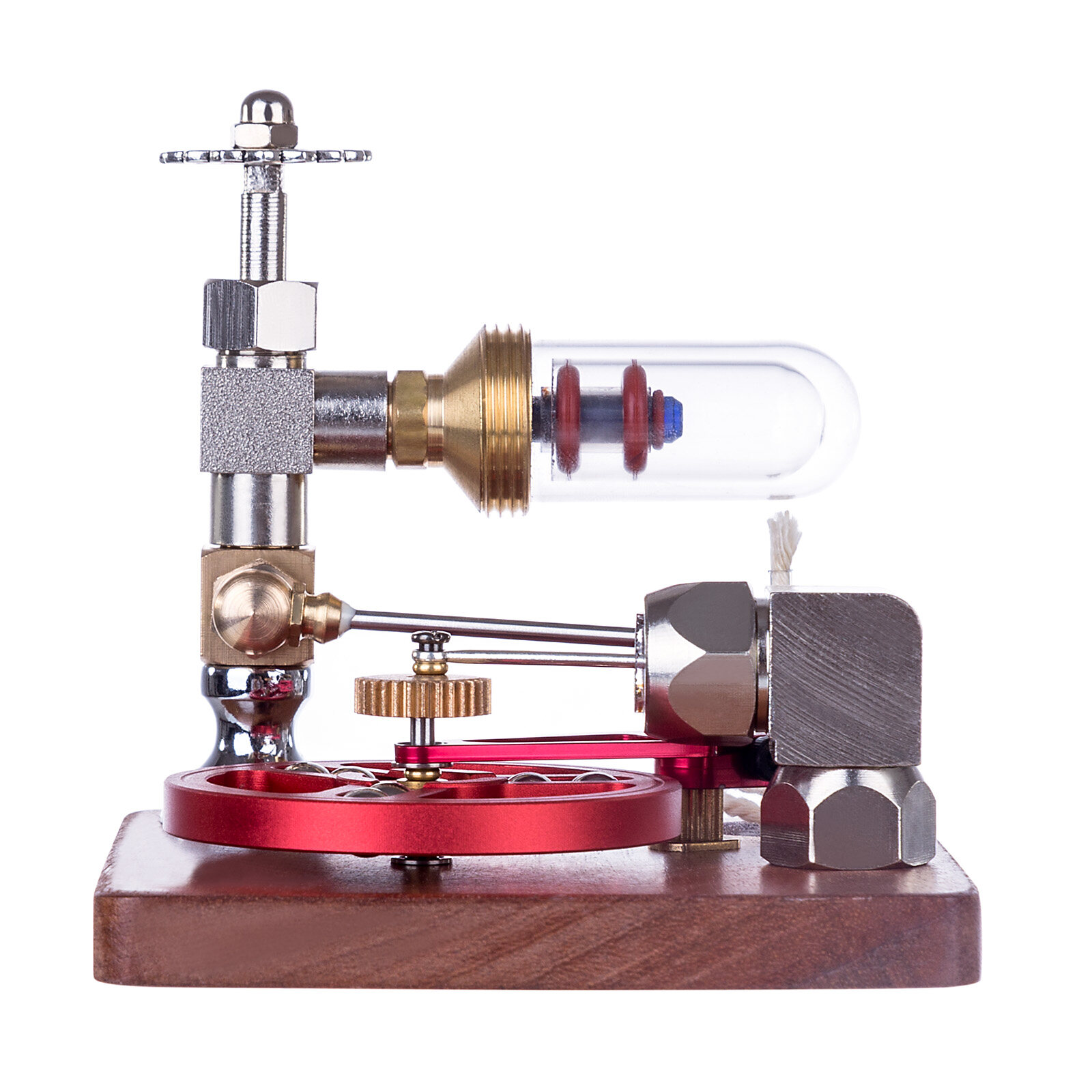 STEM Stirling Engine Model, Adjustable Speed Engine Model with Ball Bearing Flywheel, Aluminum Alloy Desktop Collectible Gift for Hobbyists