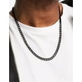 thumbnail image 4 of ChainsHouse Mens Necklaces Cuban Link Chain Black Necklace for Men Stainless Steel 6mm Chunky Chains Hiphop Men Jewelry Gift, 24 inches, 4 of 7