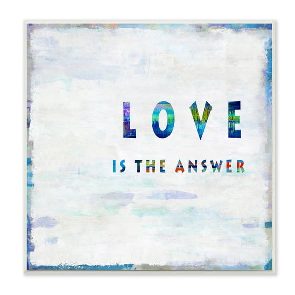 Stupell Industries Love is the Answer Phrase with Abstract Brush Stokes Designed by Jamie MacDowell