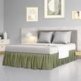 thumbnail image 1 of REGALWOVEN Brushed Microfiber Bed Skirt, Elastic Dust Ruffle, Queen Olive Green, 1 of 9