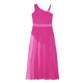 thumbnail image 5 of Nyeemya Girls Glitter Ballet Dress Sleeveless Figure Skating Dress Lyrical Dance Leotard with Maxi Skirt Hot Pink 8, 5 of 7