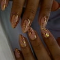thumbnail image 5 of KUFptva 24pcs Artificial Nails with Floral Almond False Nails Glossy Press on Nails Manicure Acrylic Stick on Nails, 5 of 7
