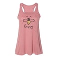 thumbnail image 1 of "Racerback, Bee Happy, Soft Bella Canvas, Sublimation, Bee Lover, Bee Tank Top, Bumble Bee, Honey Bee, Be Happy Shirt, Happniess, Inspire T, Mauve Marble, EXTRA SMALL", 1 of 1