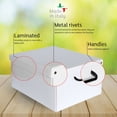 thumbnail image 3 of Lavatelli: Storage Box 2 Pack: Large - Leather Brown - Lid-Handles, Decorative Cardboard Organizer, Stack-Fold, Home-Clothes-Linen, 19.7 x 15.7 x 9.8", 3 of 9