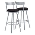 thumbnail image 1 of Pemberly Row Tabouret de Bar Pivotant en Métal Noir et Argent (Lot de 2), 1 of 2